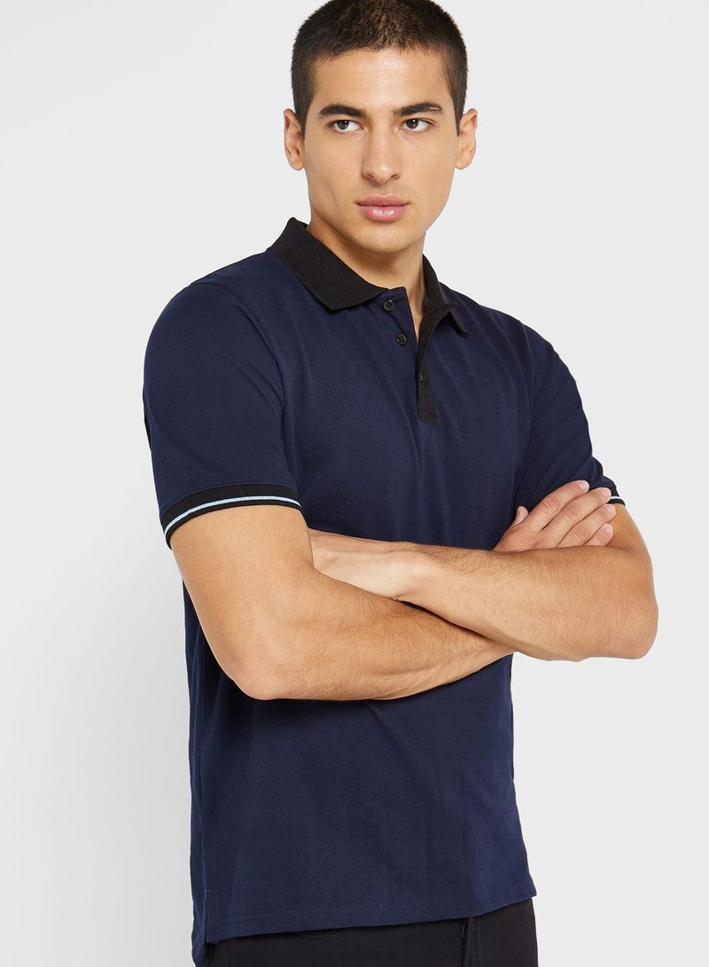 Robert Wood Contrast Collar Pique Polo Shirt - Image 4